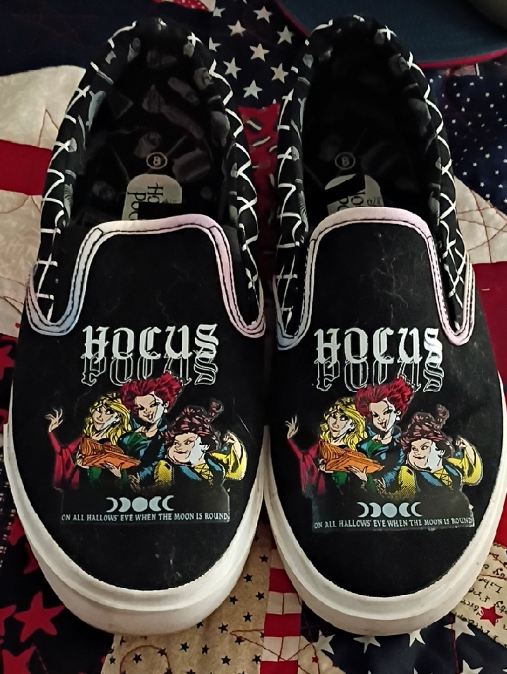 Hocus Pocus Black Slip-On Shoes